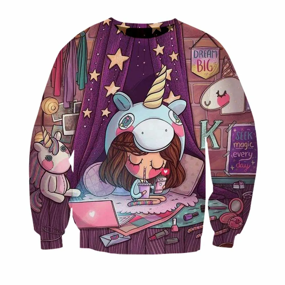 

Fashion Harajuku Comic Sweatshirts weomen 3d Print Spring Cute Girl Tracksuits Casual Kawaii t Female Tops streetwear Sweatshirt