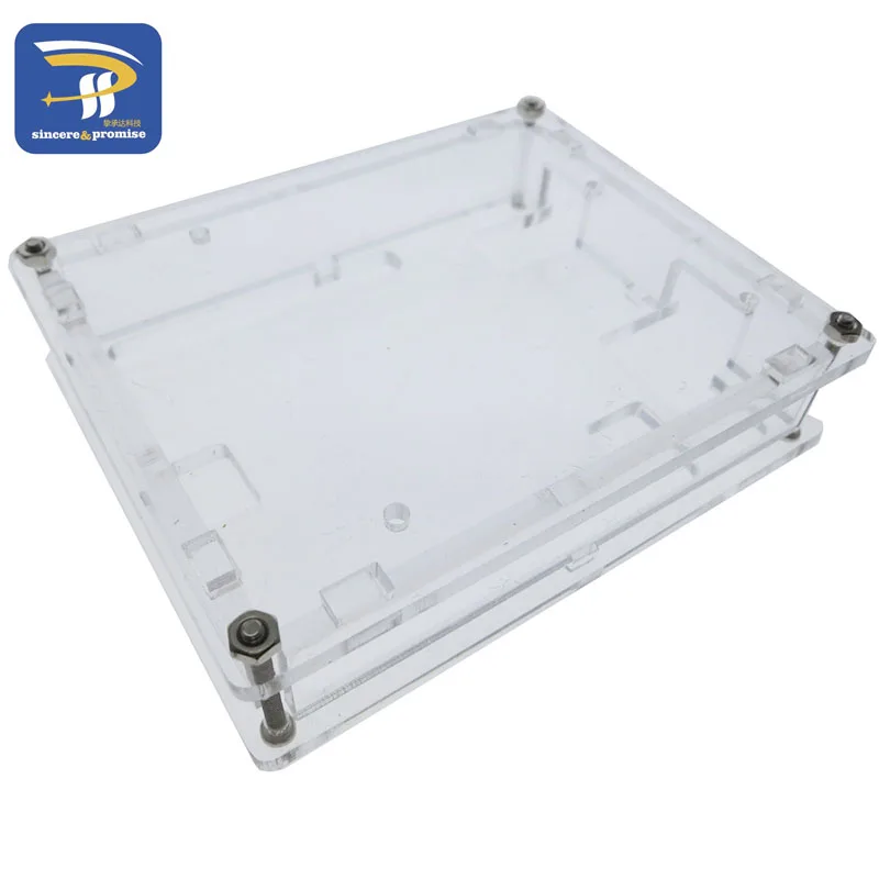 Sleek Transparent Black Acrylic Electronics Enclosure