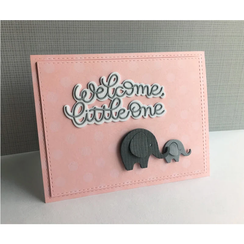 

Welcome Little One Words Metal Die Cuts Cutting Dies For DIY Scrapbooking Embossing Paper Cards Making Decorative Craft New 2018