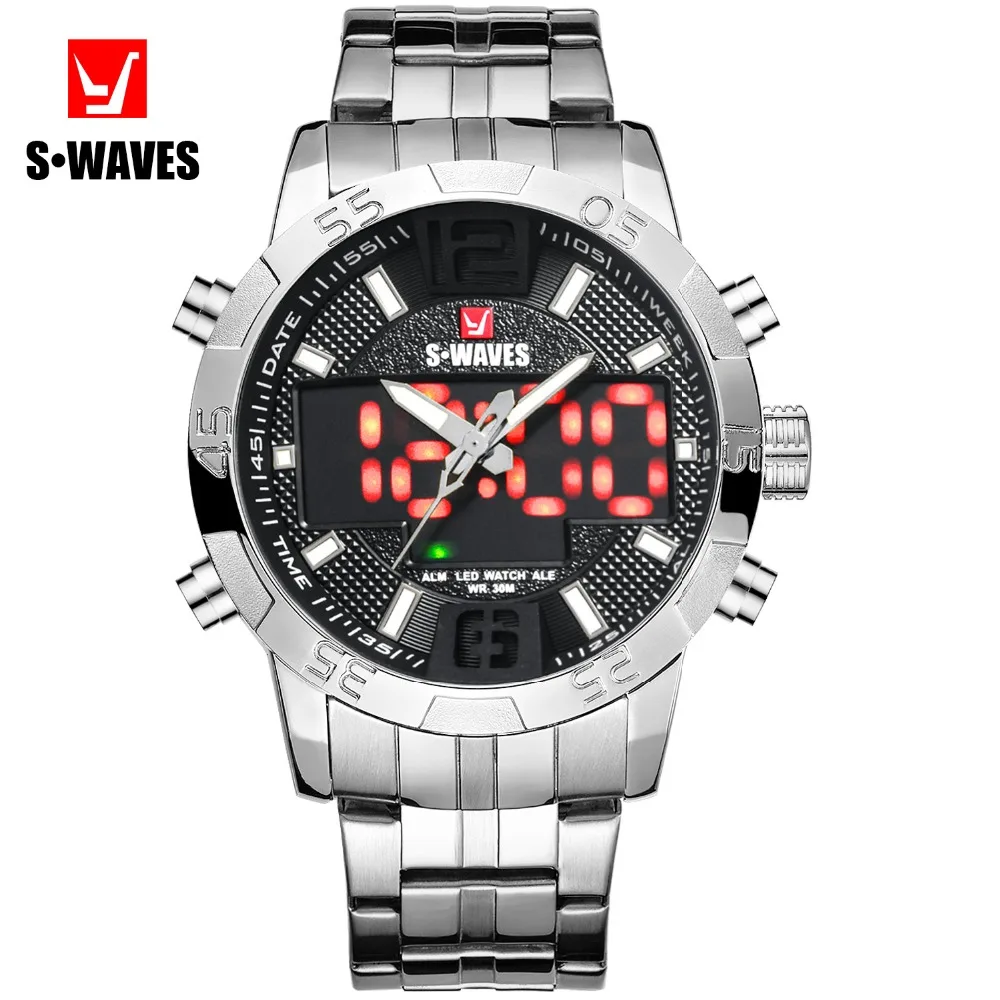 Часы наручные SWAVES SW2055S мужские брендовые роскошные Цифровые Аналоговые
