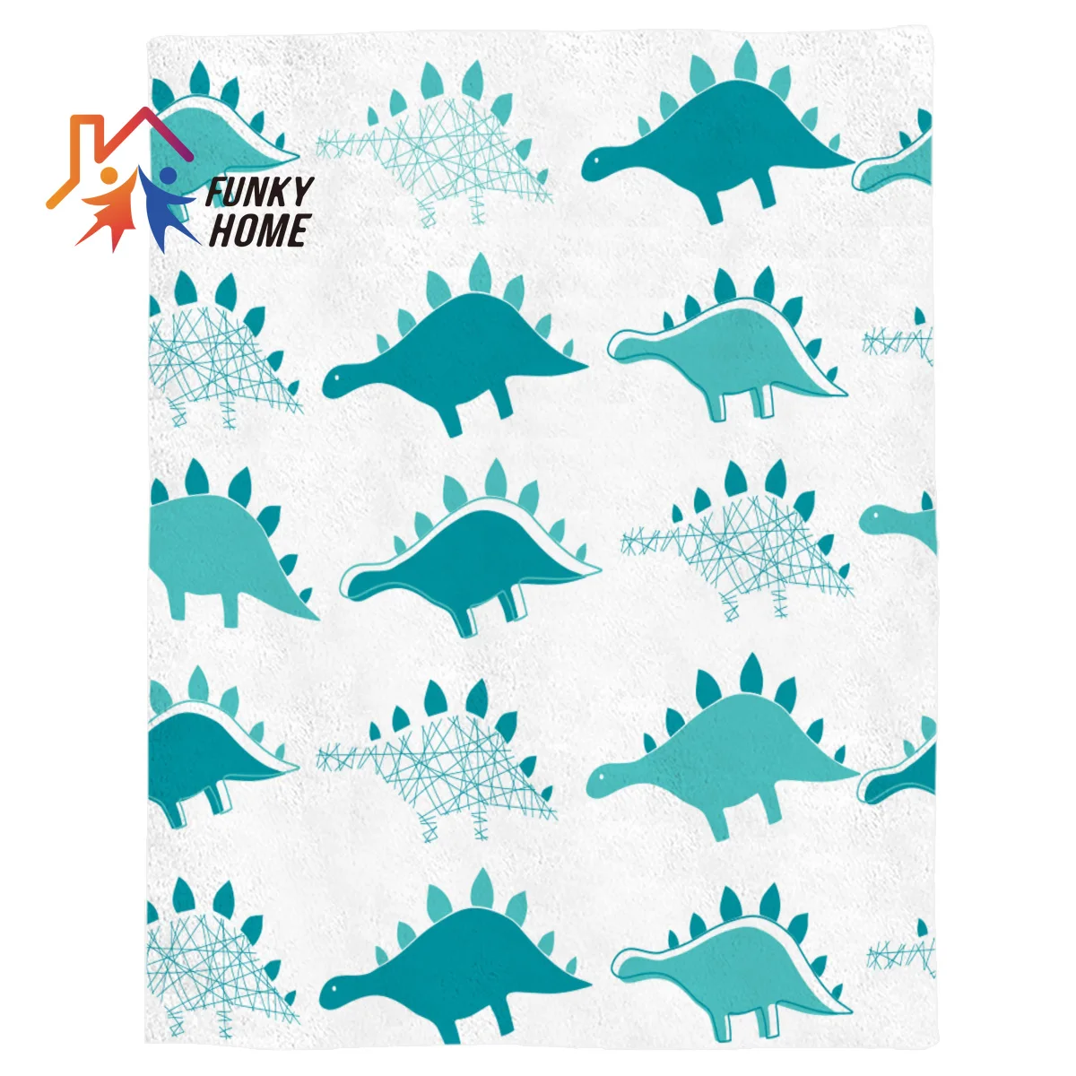 

Funkyhome Customized Throw Blanket Cartoon Dinosaur Decoration Printed Fleece Blanket for Beds Home Textile Blankets