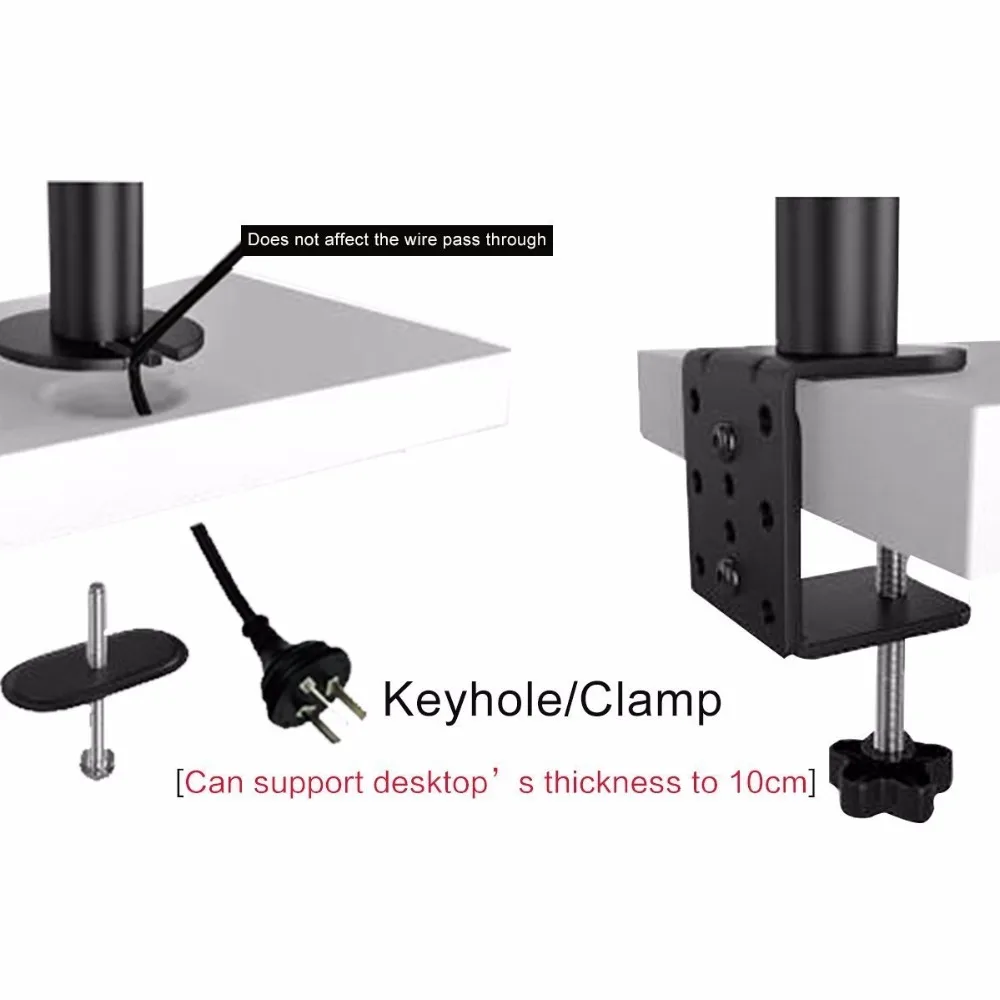 Suptek шестигранный Arm ЖК-дисплей СВЕТОДИОДНЫЙ монитор Подставка Кронштейн, монтируемый в стол для тяжелых условий эксплуатации и полностью регулируемая с 6-ю отделениями до 27 ''MD68126