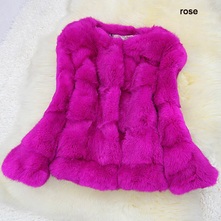 

2018 Noble Women's Real Rex Rabbit Fur Coat Jacket FemmeNatural rabbit skin Fur Overcoat fashion female autumn spring outwear