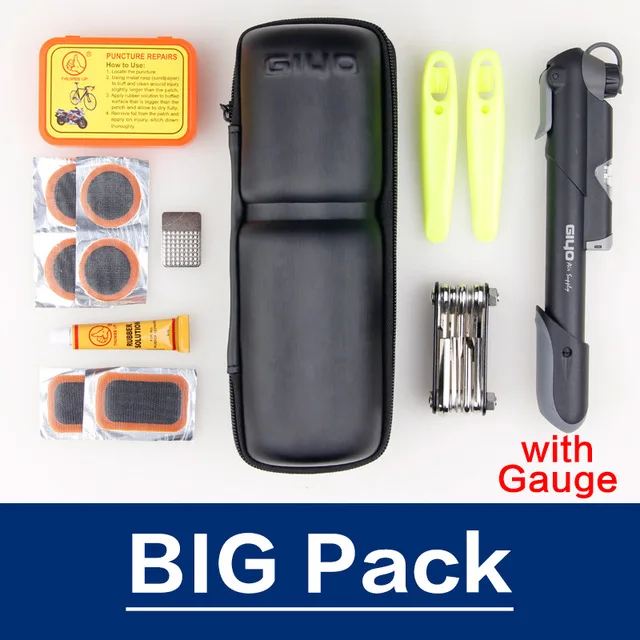 GIYO Bicycle Repair Kits Bag Portable Cycling Bicicle Repair Tools Kits Tire Repair Kits Multifunction Tools Bicycle Bike Tools - Цвет: Big Tools kit