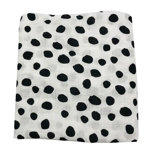 white and black dot Хлопковая муслиновая пеленка одеяла детские постельные принадлежности банное полотенце Аксессуары для фотографирования новорожденных и Прямая поставка - Цвет: white and black dot