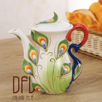 

Creative Peacock Cup European Coffee Teapot Ceramic Teaset Kettle