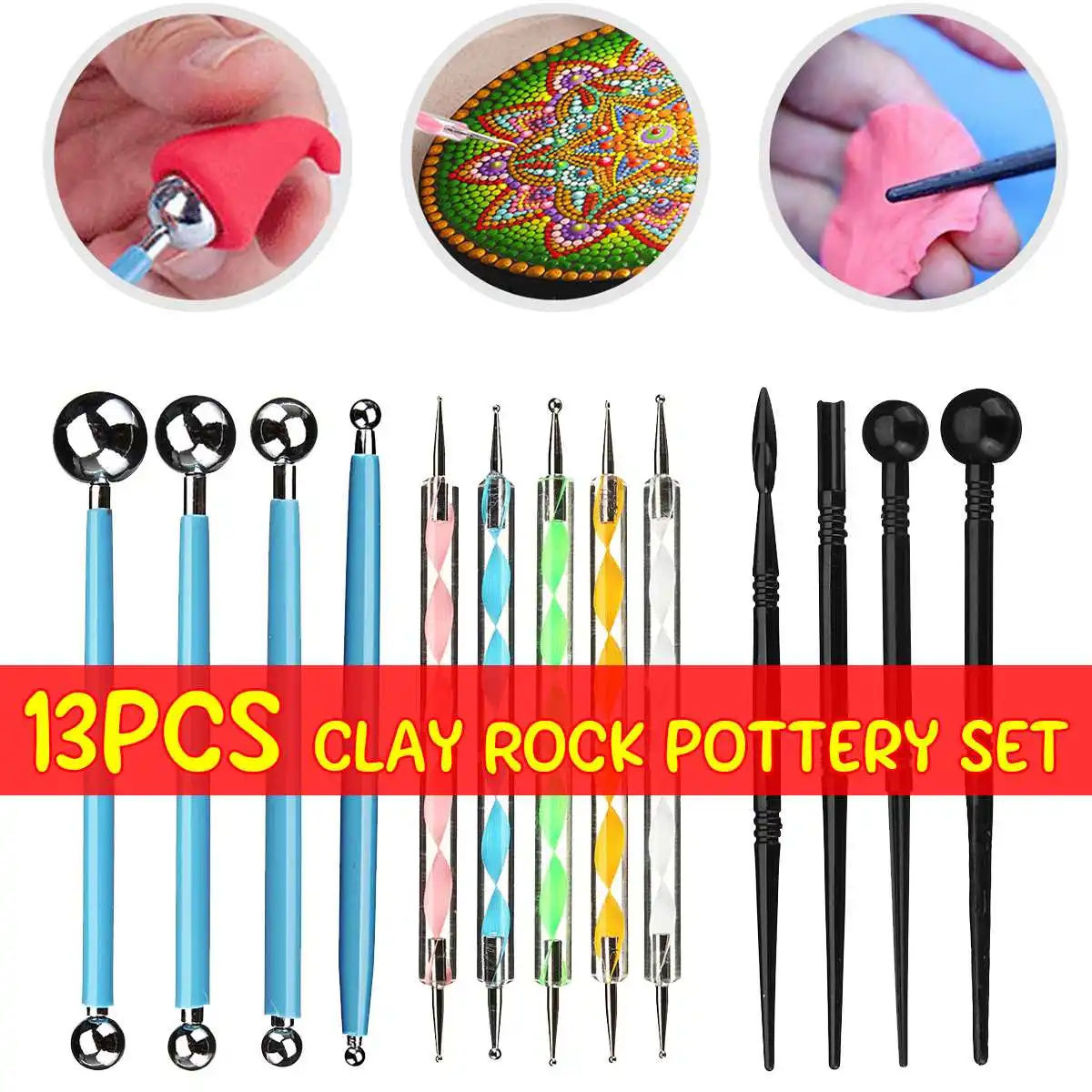 

13Pcs/Set Mandala Dotting Pe Set Diamond Paintings Tool Drawing Kits Brushes for Kids Crafts Nail Art Painting
