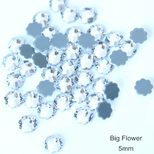 Big Flower 5mm AAAAA качественные Стразы особой формы с горячей фиксацией, хрустальные железные Стразы для горячей фиксации, стразы для ткани, камни для переноса дизайна Y3852 - Цвет: Big Flower 5mm