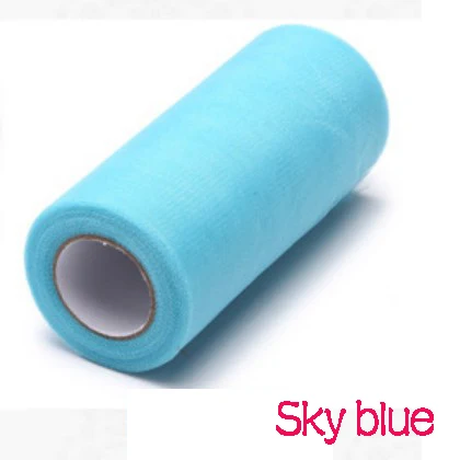 Sky blue Тюль рулон 15 см 22 м рулон ткань катушка пачка детский душ вечерние упаковка для подарка на день рождения Свадебные украшения вечерние сувениры события - Цвет: Sky blue