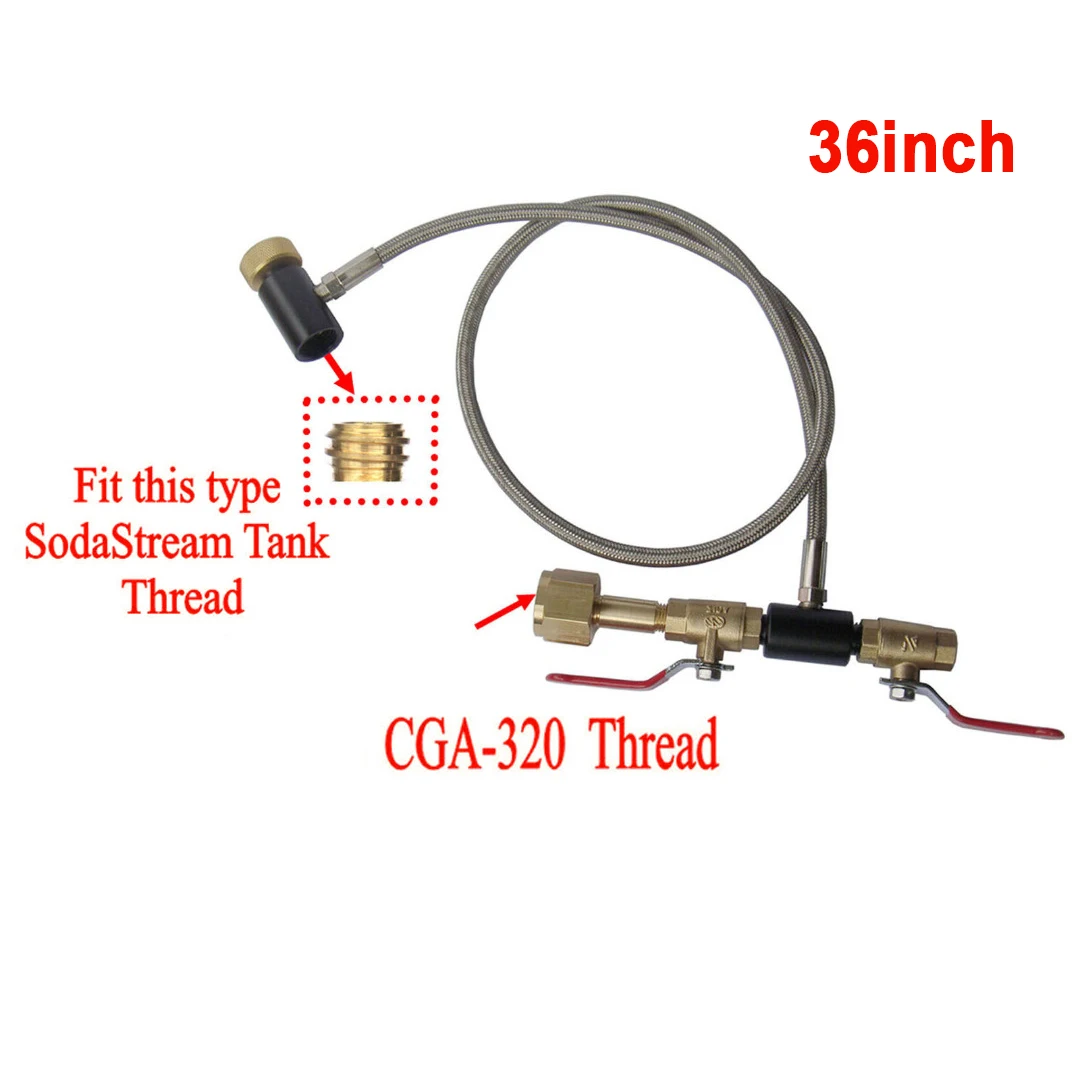

w/ 2 Turn On/Off Valves Tube Hose High Pressure For Filling Tank 24"/36" High Quality