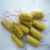 Wholesale and retail long leads yellow Axial Polyester Film Capacitors electronics 0.47uF 630V fr tube amp audio free shipping ► Photo 2/4