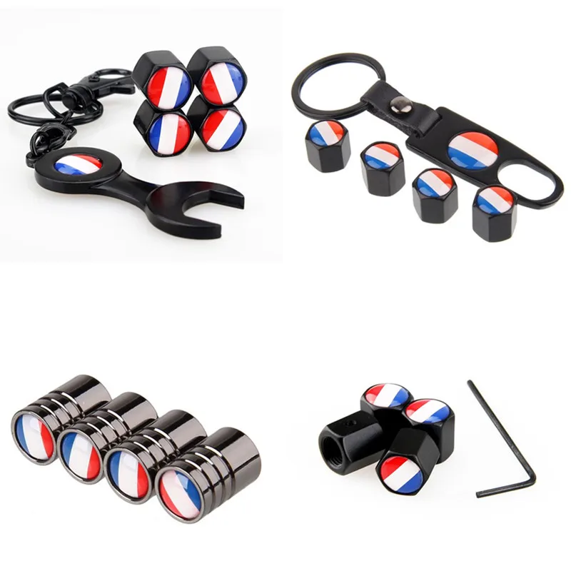 

4X Car-Styling Anti-Theft Car Motorcycle Wheel Tire Valve Tyre Caps Case for France flag logo Car Sticker styling Accessories