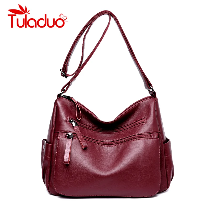 

Women Shoulder Bags Lady Handbag Luxury Designer Foft Leather Bags Brand Double Zippers Crossbody Bag For Women sac a main New