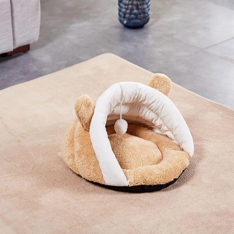  New Cotton Velvet Pet Cat Bed Autumn Winter Warmer Basket for Cats Sleeping Cushion for Puppy Pet P