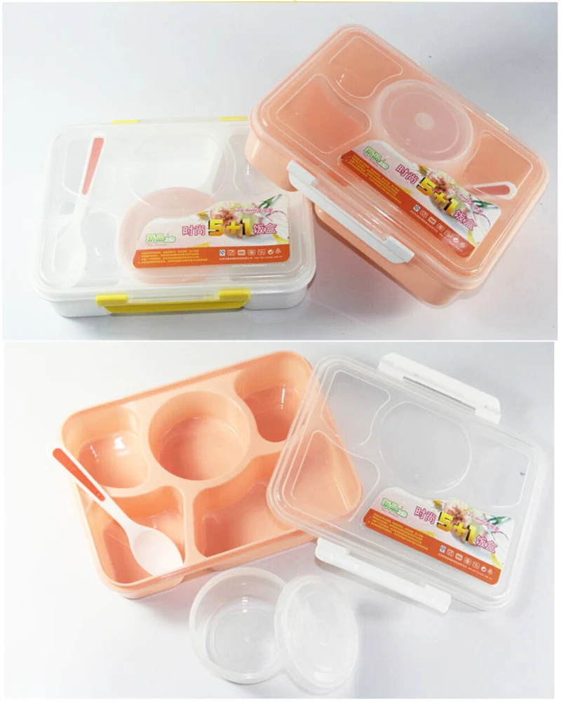 1100 мл микроволновая печь 5 решетки Bento коробки для обедов с ложкой большой ёмкость Bento еда контейнер хранения обеденная посуда комплект