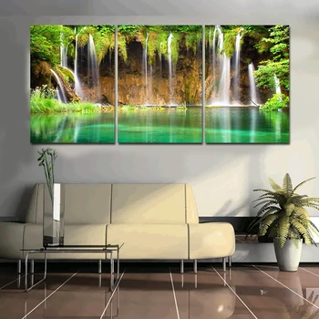 

2017 Hot Sale Limited Spray Painting Landscape Canvas Painting 3 Panels Art Great Wave Wall Picture For Living Room Print