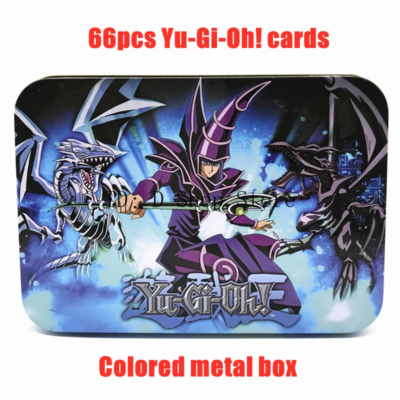 

66 Pcs Yugioh Cards Three magical gods All Rare Metal Box Packing English Version The Strongest Damage Board Game