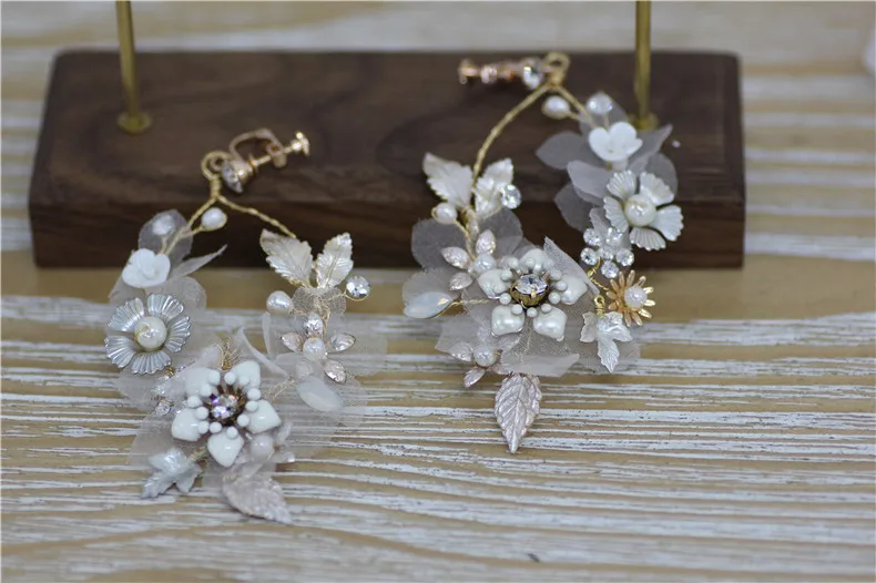 Jonnafe нежный цветок свадебные висячие серьги Свадебные аксессуары ювелирные изделия ручной работы кристалл женские серьги - Окраска металла: NH540