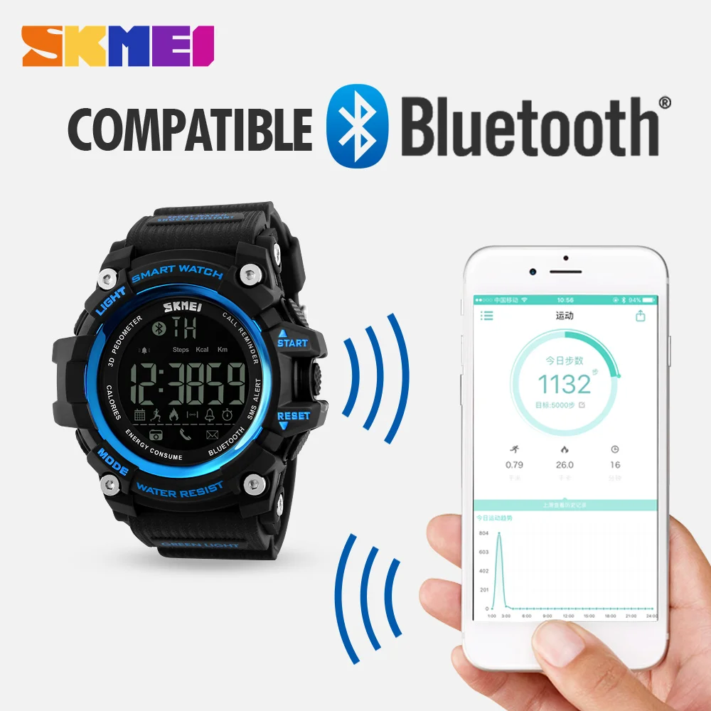 Prix pour SKMEI Hommes Smart Watch Podomètre Calories Compteur De Mode Numérique Montre Chronographe Affichage LED Sports de Plein Air Smart Watch Nouveau Prix pour SKMEI Hommes Smart Watch Podomètre Calories Compteur De Mode Numérique Montre Chronographe Affichage LED Sports de Plein Air Smart Watch Nouveau