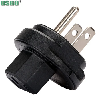

America 10A CE TypeB Male US to Female C13 IEC320 C14 Power Rewirable Connector Tripspong Adaptor Plug Socket