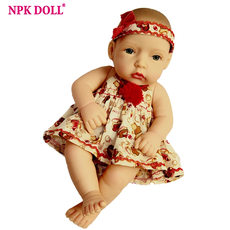 

NPK DOLL Reborn Baby Lifelike Mini Realistic Kids Playmate Bath Toy Collection Girl Dolls Dropshipping Hot Sale Red Dress Baby