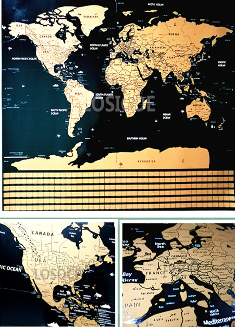 

Big size world scratch wall map Deluxe Edition Scratch World Map With Scratch Off Layer Visual Travel Journal for travel maps A1