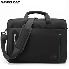KKCAT Waterproof Crushproof 15.6 inch Notebook Computer Laptop Bag for Men Women Briefcase Shoulder Messenger Bag kalidi 17 inch laptop bag shoulder bag notebook briefcase messenger computer bag for mackbook 15 6 17 3 laptop handbag 15 inch