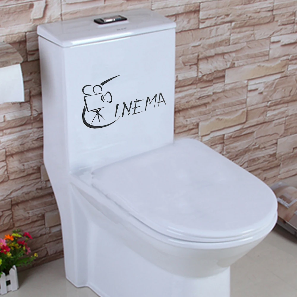 

1PCS Movies Cinema Filmed Fashion Home Decor Wall Decal Toilet Sticker Vinyl Removable Home Decoration Toilet Seat Sticker