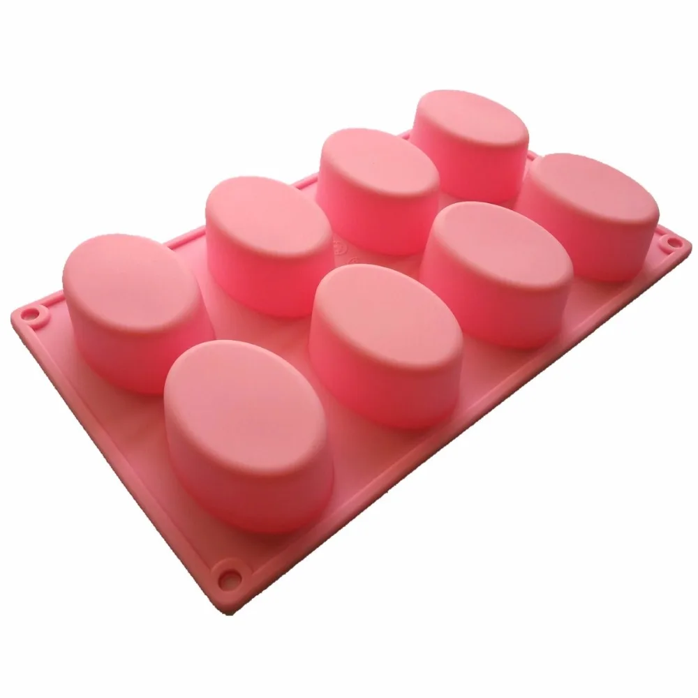 Baby Pink 12 Holes Silicone Cylinder Round Circle Cake Muffin Cupcake Mould 