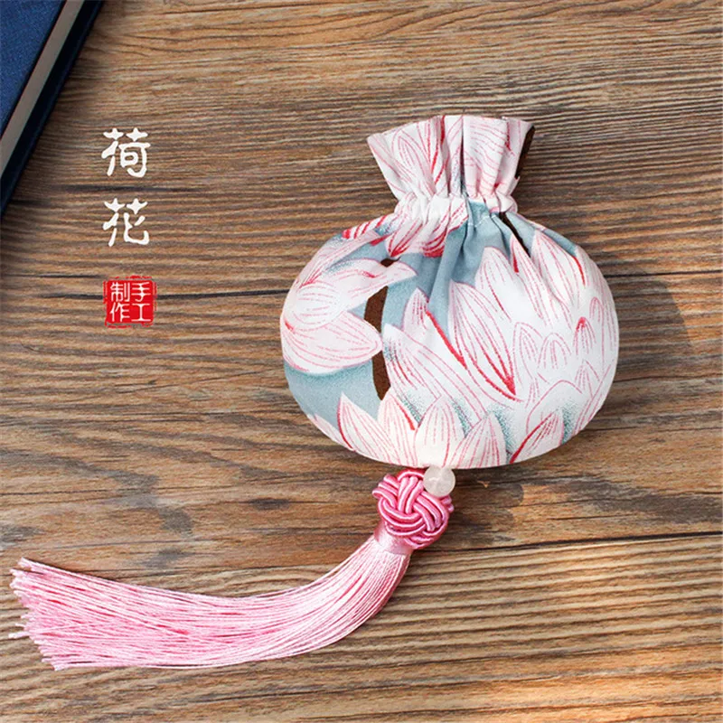 Китайский стиль Саше классический ручной работы Лотос кисточкой сумка-саше blessding вышивка связка хлопок сумка традиционный наряд ханьфу Саше