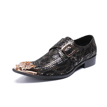 

NX006 New Pattern Black Leather Oxford Shoes Men Dress Formal Shoes Steel Pointe Toe Wave Point Wedding Italian Shoes