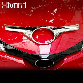 

Hivotd For Toyota C-HR CHR Chrome ABS Car Front Grill Grille Upper Cover Logo Trim Exterior Accessories car Styling 2018 2019