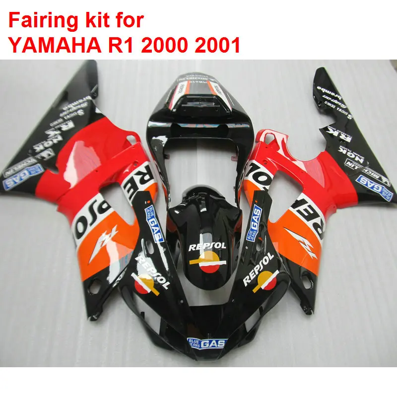 Кузов комплект для YAMAHA R1 2000 2001 цвета: черный красный материалы инжекционного