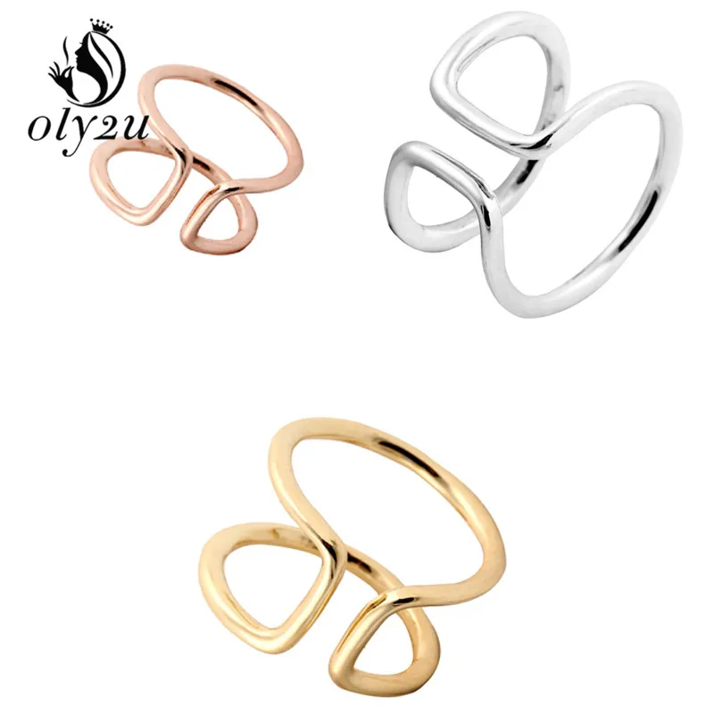 

Oly2u Open Wire band cute simple ring adjustable rings women dainty couple pretty elegant lovely girls rings