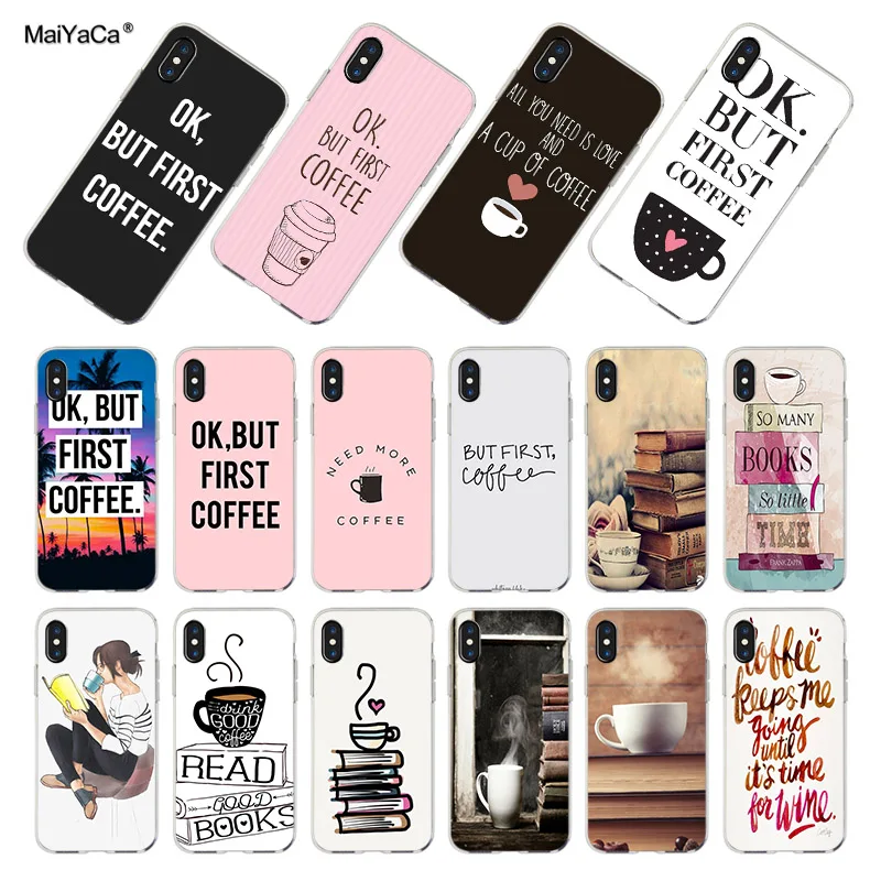 Чехол Ok But First Coffee для iphone 12 7 6 X XR XS MAX чехол книжка 6s plus 6splus 8 8plus|case for iphone|phone casescase |