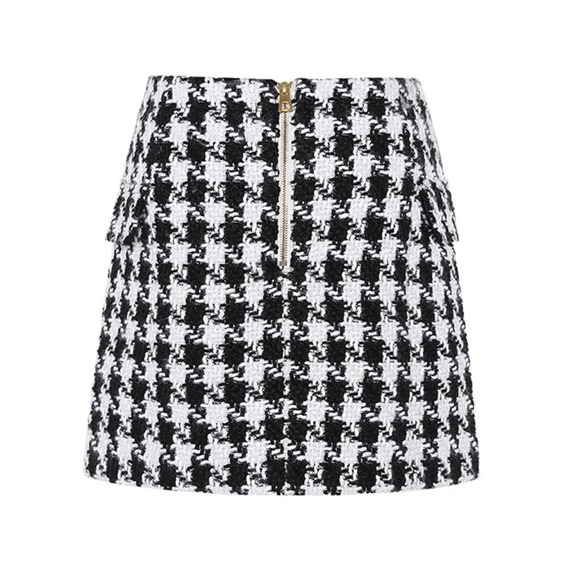 Rodilla Las Doble Superior As Encima Mujeres De Nueva Calle Calidad Picture Faldas Tweed Moda Mujer The Marca Falda Por La Alto Cuadros Estilo qX6wzWztgn