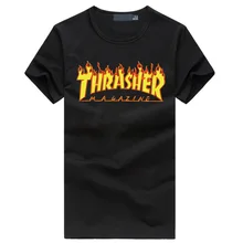 New Funny thrasher letter print men’s t-shirt summer cotton hip hop mma tshirt homme fashion streetwear fitness brand clothing
