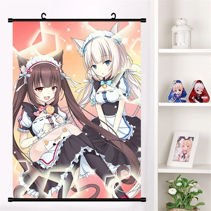 Аниме NEKOPARA Neko Para Chocolat ванильный сексуальный милый настенный свиток плакат Настенные подвесные плакаты коллекция домашнего декора - Цвет: M