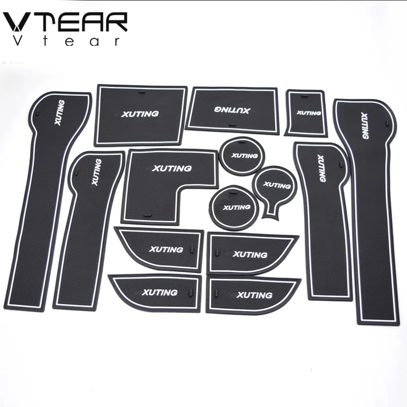 

Vtear For Hyundai Solaris 2 accent Anti-Slip Rubber mat Door Groove gate slot pad Interior car-styling decoration accessory 2017
