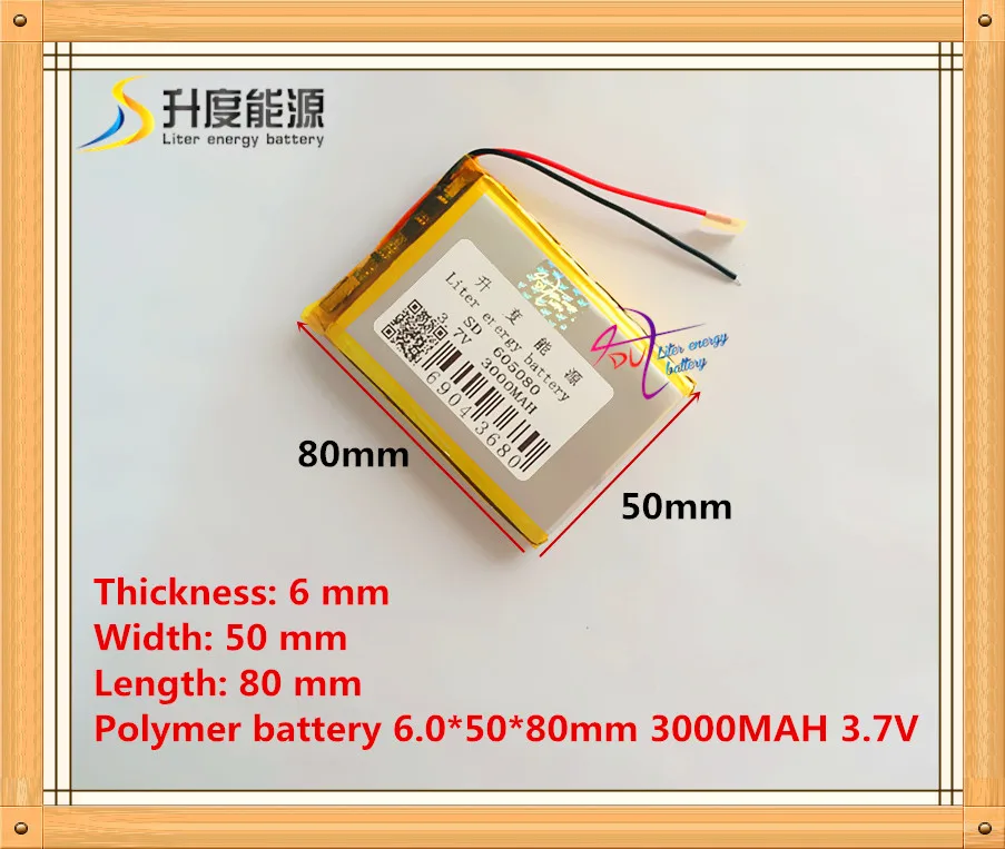 

1PCS free shipping 3.7V 605080 lithium polymer batteries 3000MAH 7 inch Tablet PC battery batteries A product