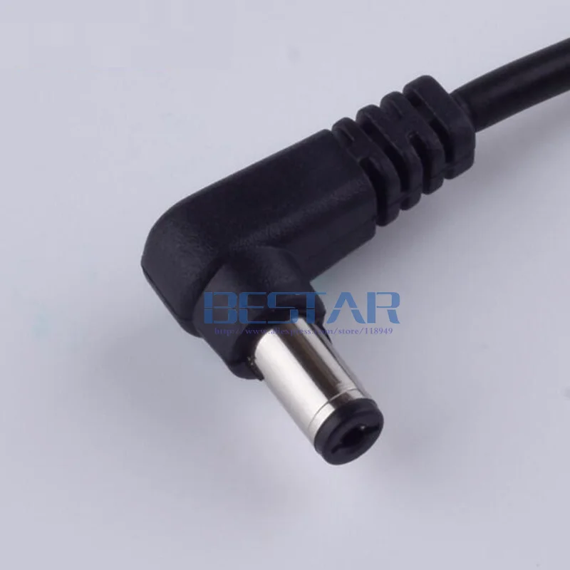 Черный разъем питания постоянного тока USB преобразует в 5,5*2,1 мм/DC 5521 l-образный Разъем 5,5 мм x 2,1 мм 5,5x2,1 мм Прямоугольный зарядный кабель 1 м