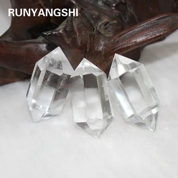 

Natural White Crystal Stone clear quartz Six prism Crystal column Gem Hexagonal Prism forHandcraft Reiki Double Terminated Point