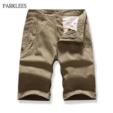 Повседневные мужские шорты Карго, Новое поступление, однотонные мужские шорты-бермуды, летняя верхняя одежда, хлопковые короткие штаны, Pantalones Cortos Hombre