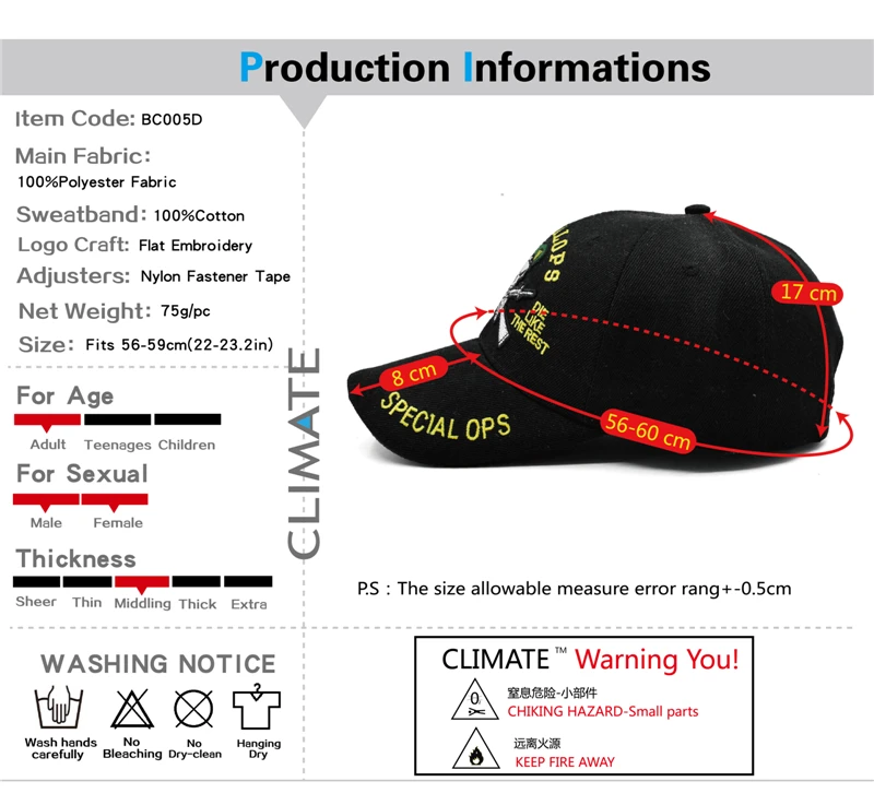 CLIMATE Bone Skull Baseball Cap Special OPS Forces Army Cap Cool Black Specialops Bone Gun Hats Baseball Caps Army Style Men