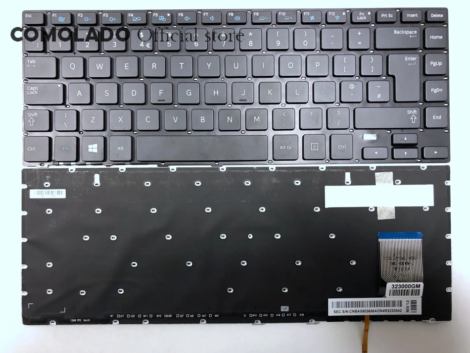 UK Backlit Laptop Keyboard for Samsung 370R4E 370R4V 450R4E 450R4V 470R4E 470R4V black UK Layout -1