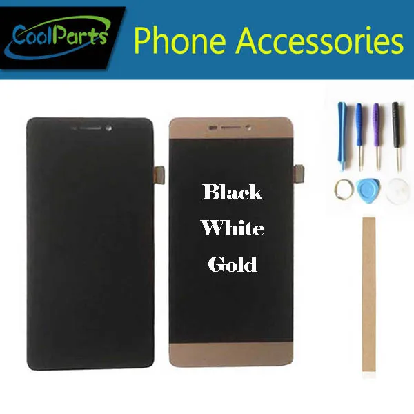 

1PC/Lot 5.0 Inch For Micromax Q4251 LCD Display Screen +Touch Screen Digitizer Assembly Black White Gold Color With Tape&Tool