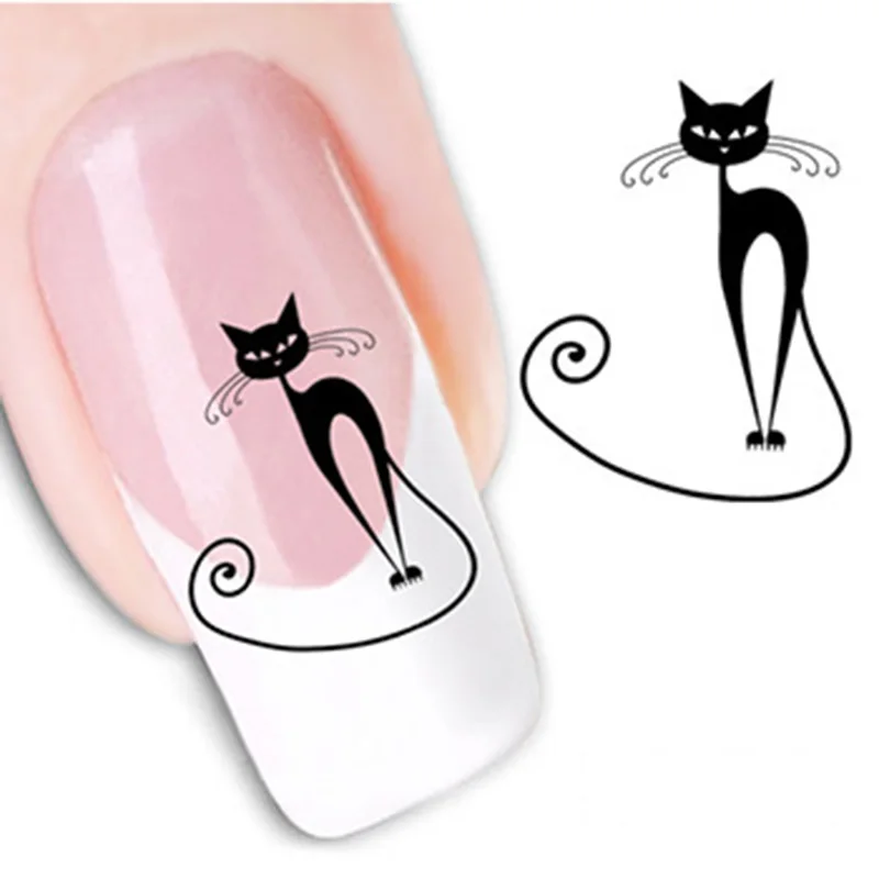 

10 PCS Promotions Nail Art Stickers Flower Long Vine Black Lace Decals Decorations Manicure DIY Styling Wraps Tools XF1422-1452