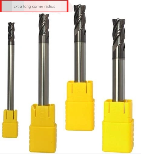 

5pcs HRC60 6mm D6*6*16*100mm 4Flutes Solide Carbide extra Long End mills CNC Router Long Spiral Milling Cutter Bit