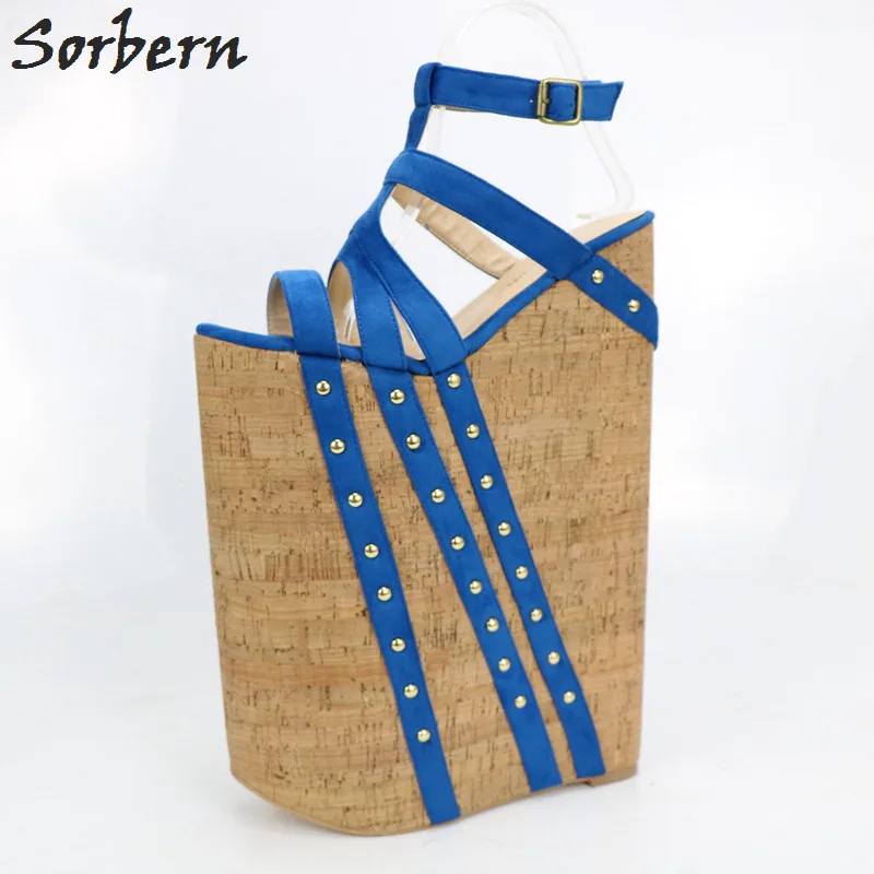 Cheap Sorbern Wedge Heels Sandals Women Ladies Shoes Summer Style Sandals Ladies Open Heels 35cm Heels Plus Size 4-15 Sandale Femme 8