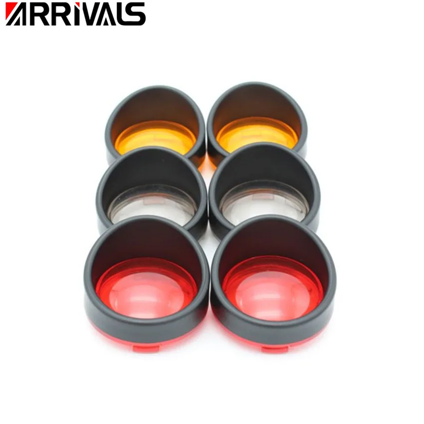 

Motorcycle 1 Pair Turn Signals Light Shift Lights Blinker Indicator Lens Trim Ring Visor CoverFor Harley Dyna /Softail/VRod